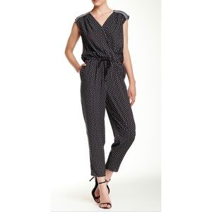 Max studio Jumpsuit small navy blue white